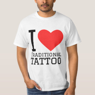 Ik hou van traditionele tatoeage t-shirt