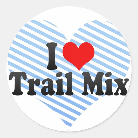 Ik hou van Trail Mix Ronde Sticker (Voorkant)