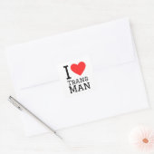 Ik hou van trans-man vierkante sticker (Envelop)