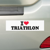 Ik hou van Triathlon Bumpersticker (Op auto)