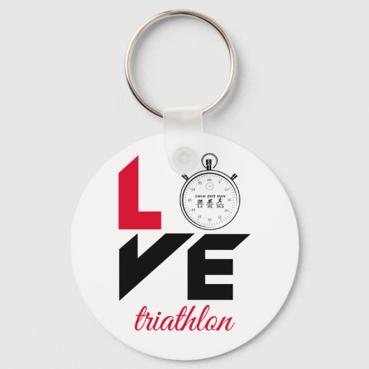Ik hou van triathlon sleutelhanger (Voorkant)