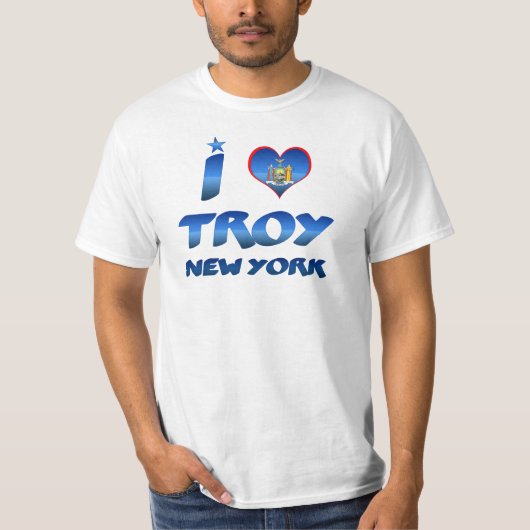 Ik hou van Troy, New York T-shirt (Voorkant)