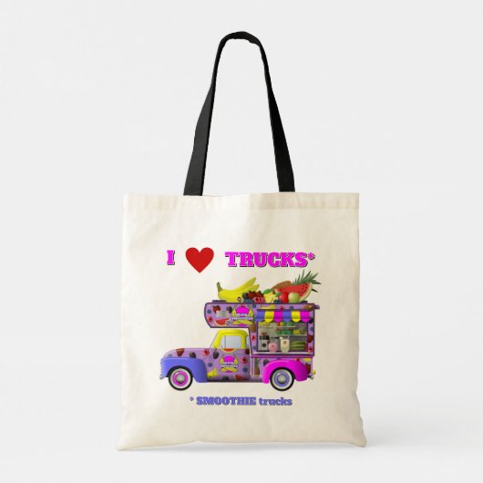 Ik hou van trucks (Smoothie Trucks) Canvas tas (Achterkant)