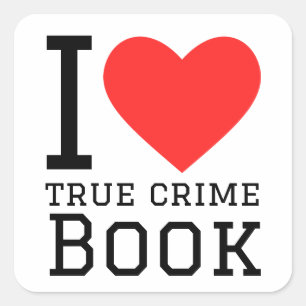 Ik hou van true crime-boek vierkante sticker