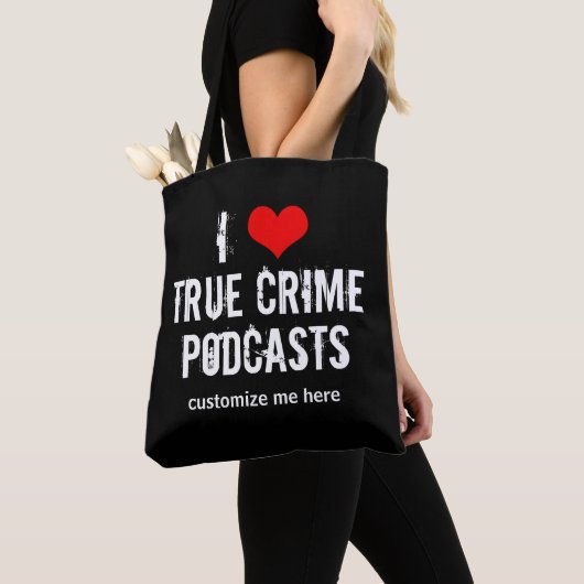 Ik hou van True Crime Podcasts Custom Podcast Draagtas (Dichtbij)