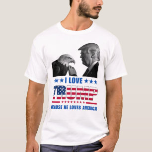 Ik hou van Trump en Bald Eagle America T-shirt