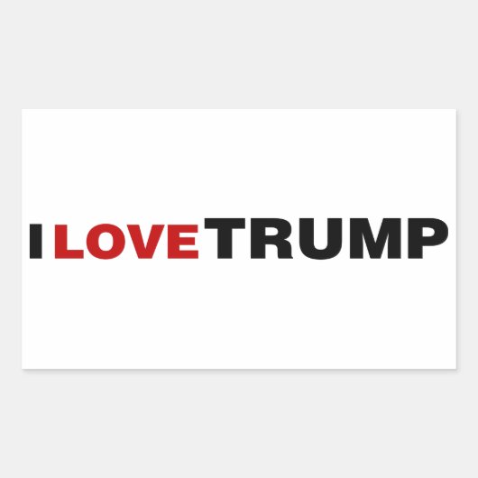 Ik hou van Trump Rechthoekige Sticker (Voorkant)