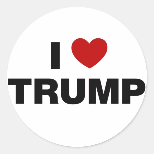 Ik hou van Trump Ronde Sticker (Voorkant)