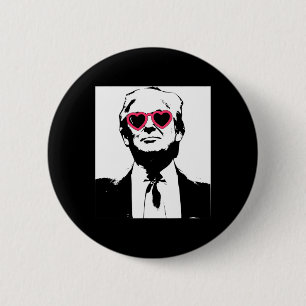 Ik Hou Van Trump Roze Hart Zonnebril Punk Rock Rav Ronde Button 5,7 Cm