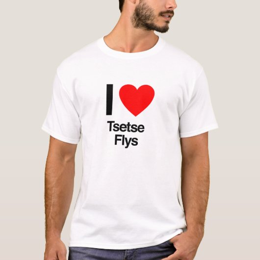 Ik hou van tseetseevliegen t-shirt (Voorkant)