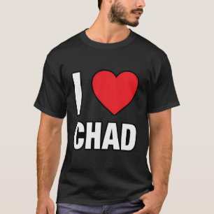 Ik hou van Tsjaad land met rood liefde hart T-shirt