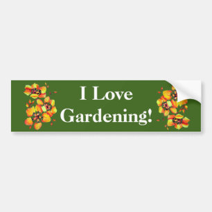 Ik hou van tuinbouw - exotische bloemen bumpersticker