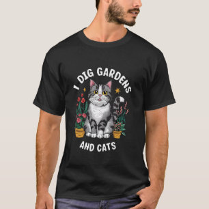 Ik hou van tuinen en katten Schattige katten tuini T-shirt