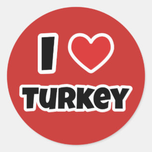 Ik hou van Turkije Ronde Sticker