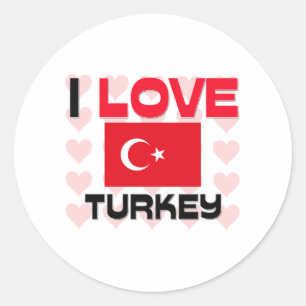 Ik hou van Turkije Ronde Sticker