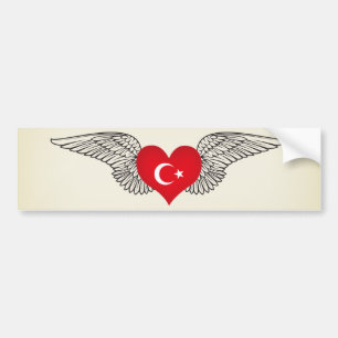 Ik hou van Turkije -vleugels Bumpersticker