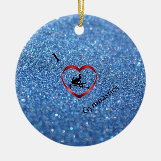 Ik hou van turnen Blue Sparkle Ornament (Voorkant)