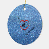 Ik hou van turnen Blue Sparkle Ornament (Links)