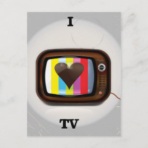 Ik hou van tv-cartoonposter briefkaart