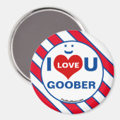Ik hou van U GOOBER Smile Fun Magnet Magneet (Voorkant / Achterkant)