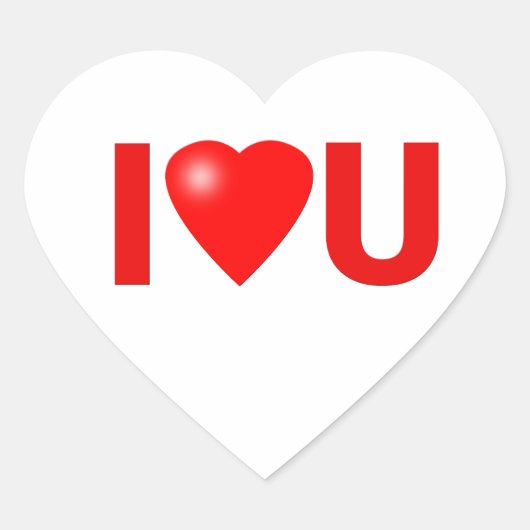Ik hou van U Hart Sticker (Voorkant)