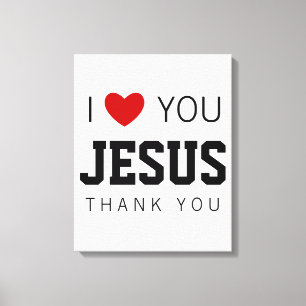 Ik hou van U, Jezus Modern Christelijk Faith Hea Canvas Afdruk
