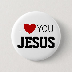 Ik hou van U, Jezus   Modern Christelijk Faith Hea Ronde Button 5,7 Cm