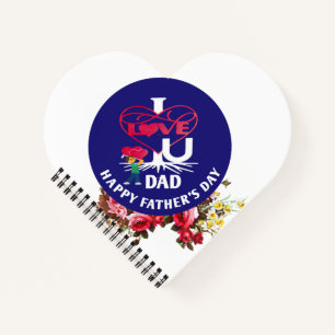 IK HOU VAN U PA Happy Vaderdag Heart Shaped Spira Notitieboek