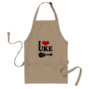 Ik hou van Uke Ukulele Apron Standaard Schort