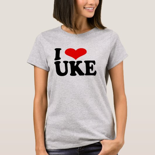 Ik hou van Uke Ukulele T Shirt (Voorkant)