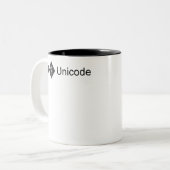 Ik hou van Unicode - grappig shirt Tweekleurige Koffiemok (Voorkant links)