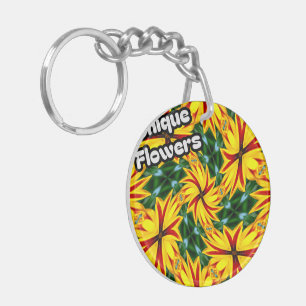 Ik hou van unieke bloemen sleutelhanger