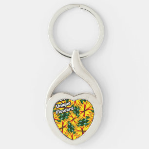 Ik hou van unieke bloemen sleutelhanger