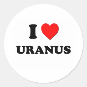 Ik hou van Uranus Ronde Sticker