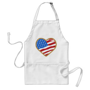 Ik hou van USA Heart Independence Day Amerikaans Standaard Schort