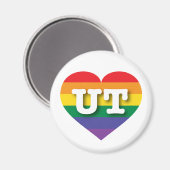 Ik hou van Utah Rainbow Heart Magneet (Voorkant / Achterkant)