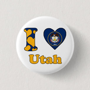 Ik hou van Utah Ronde Button 3,2 Cm