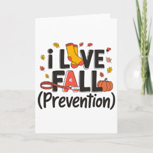 Ik hou van valpreventie verpleegster retro thanksg kaart