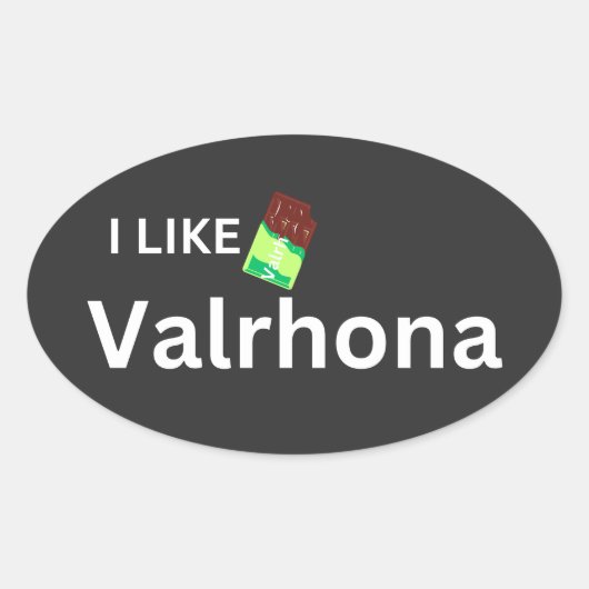 Ik hou van valrhona ovale sticker (Voorkant)