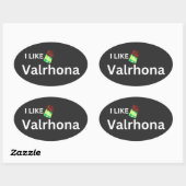 Ik hou van valrhona ovale sticker (Vel)