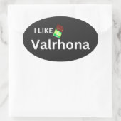 Ik hou van valrhona ovale sticker (Tas)