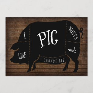 Ik hou van varkensbillen en ik kan niet leven BBQ  Kaart