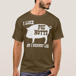 Ik hou van Varkensknoppen en ik kan geen BBQ-bacon T-shirt