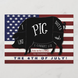 Ik hou van Varkensvlekken en ik kan niet op 4 juli Kaart