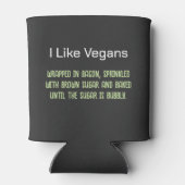 Ik hou van veganisten grappige putdown blikjeskoeler (Achterkant)