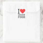 Ik hou van veganistisch eten vierkante sticker (Tas)