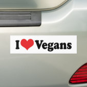 Ik hou van veganistische Bumpersticker (Op auto)