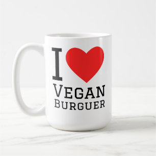 Ik hou van veganistische burger koffiemok