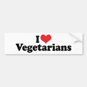 Ik hou van vegetariër-Bumpersticker Bumpersticker