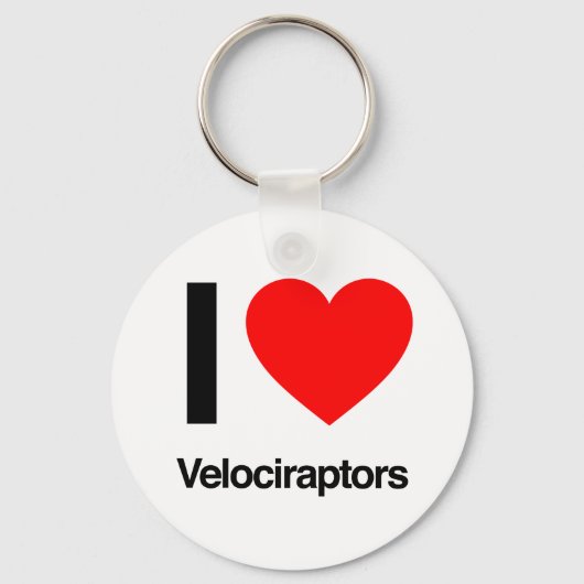 ik hou van velociraptors sleutelhanger (Voorkant)